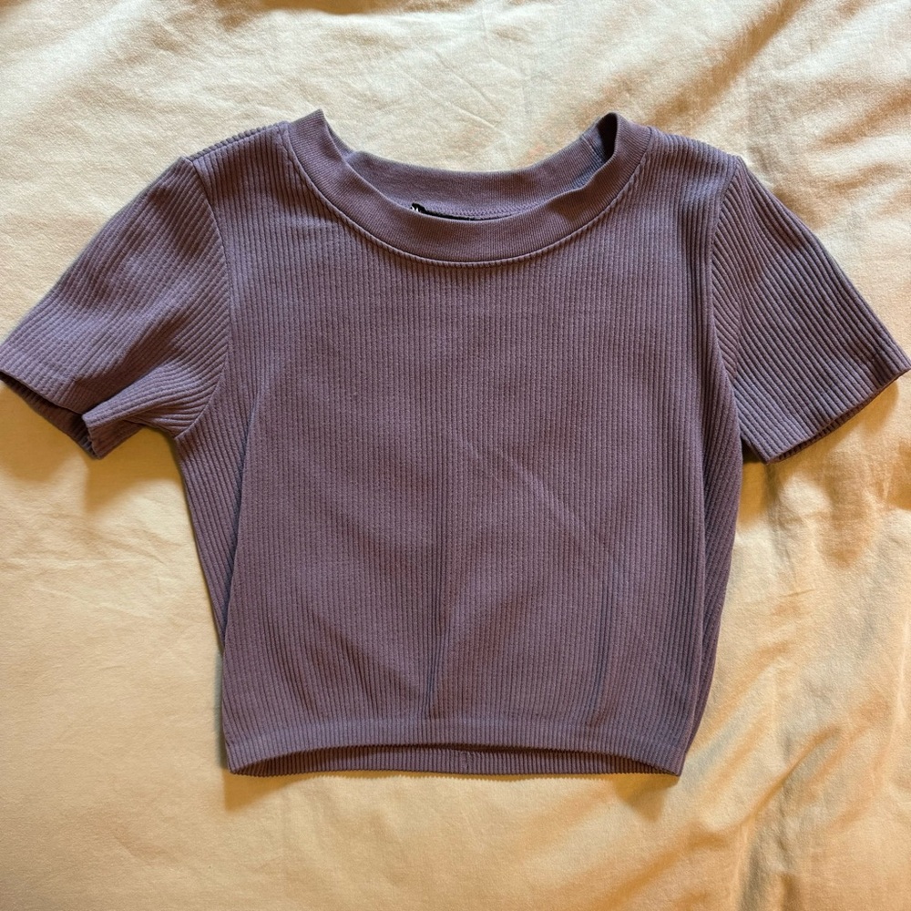 purple crop top